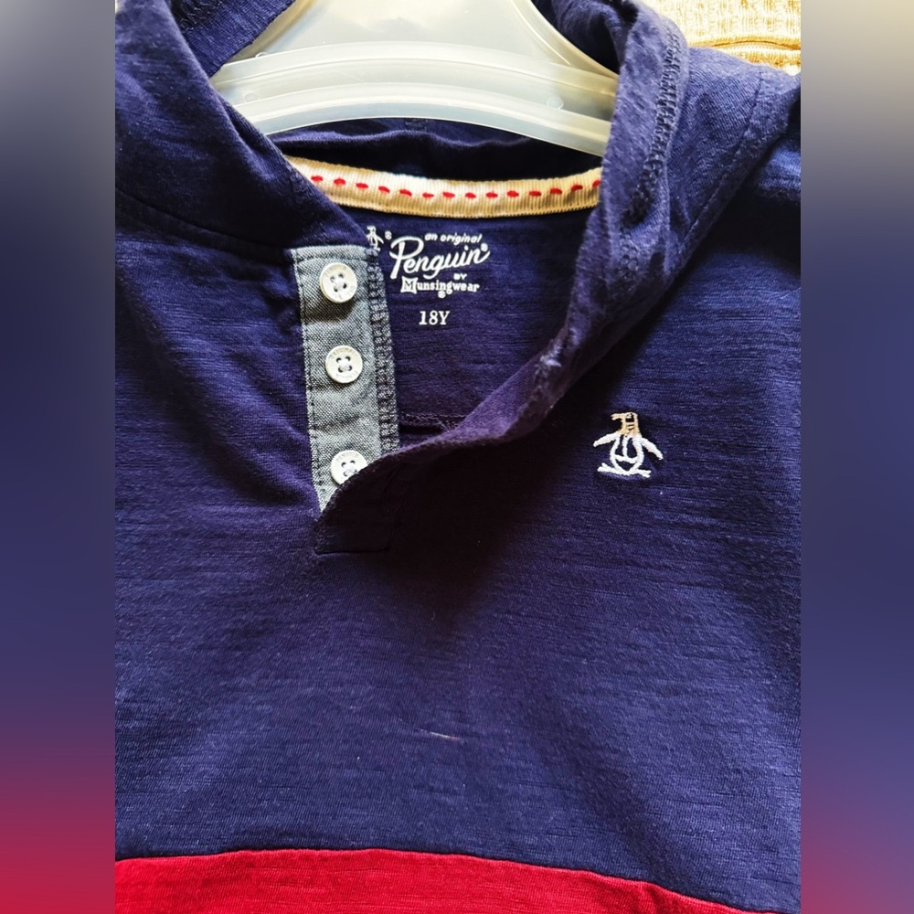 Original Penguin Long Sleeve Hooded Tee. Like New